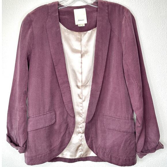 Elevenses Whitby Dusty Purple Soft Pocketed Thin Blazer 2 - Picture 3 of 14